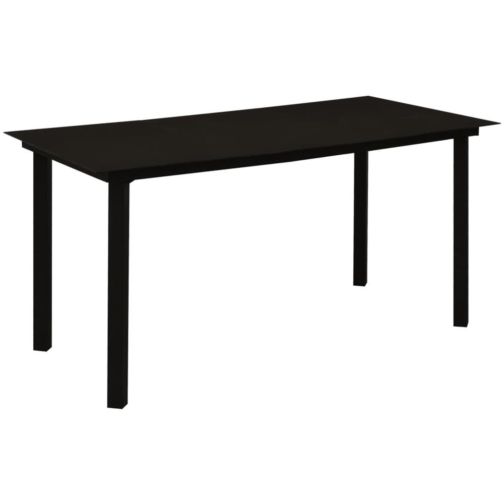 Set da Pranzo da Giardino 7 pz in Rattan PVC Nero - Foto 2