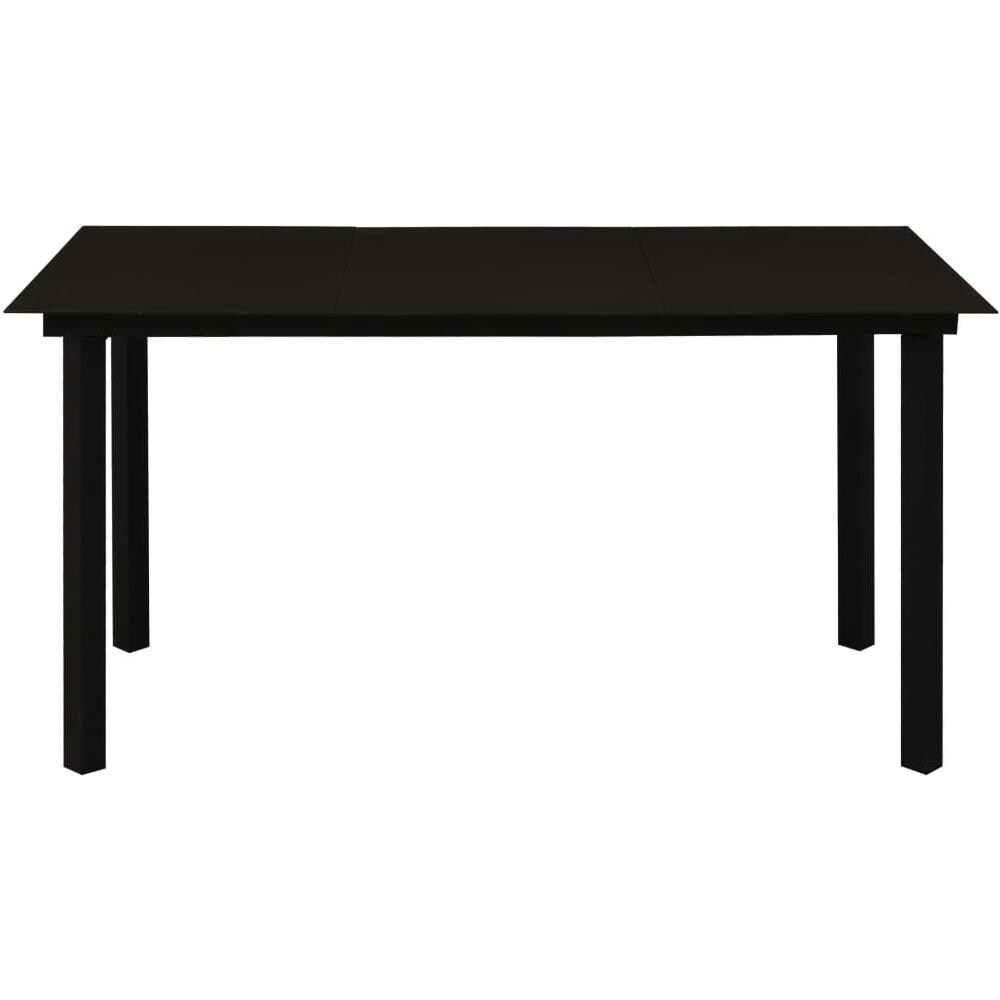 Set da Pranzo da Giardino 7 pz in Rattan PVC Nero - Foto 3