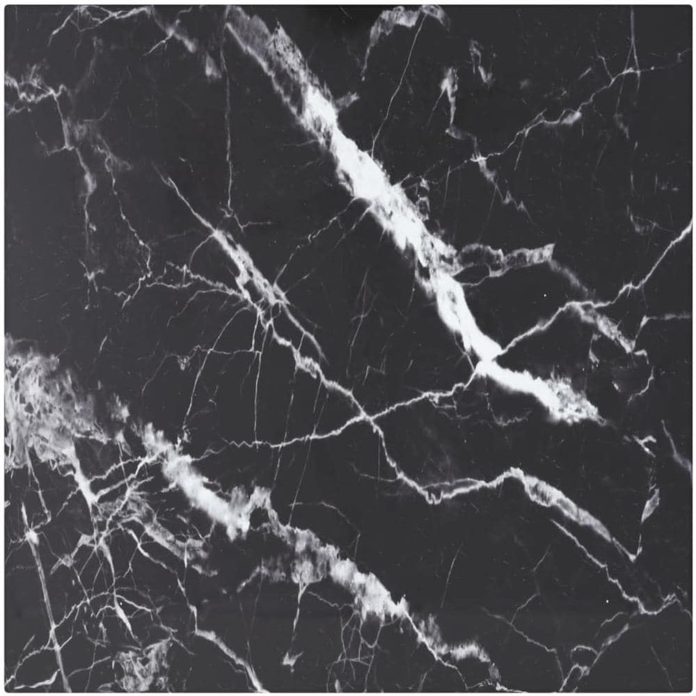 Piano Tavolo Nero 40x40 Cm 6mm In Vetro Temperato Aspetto Marmo - Foto 1