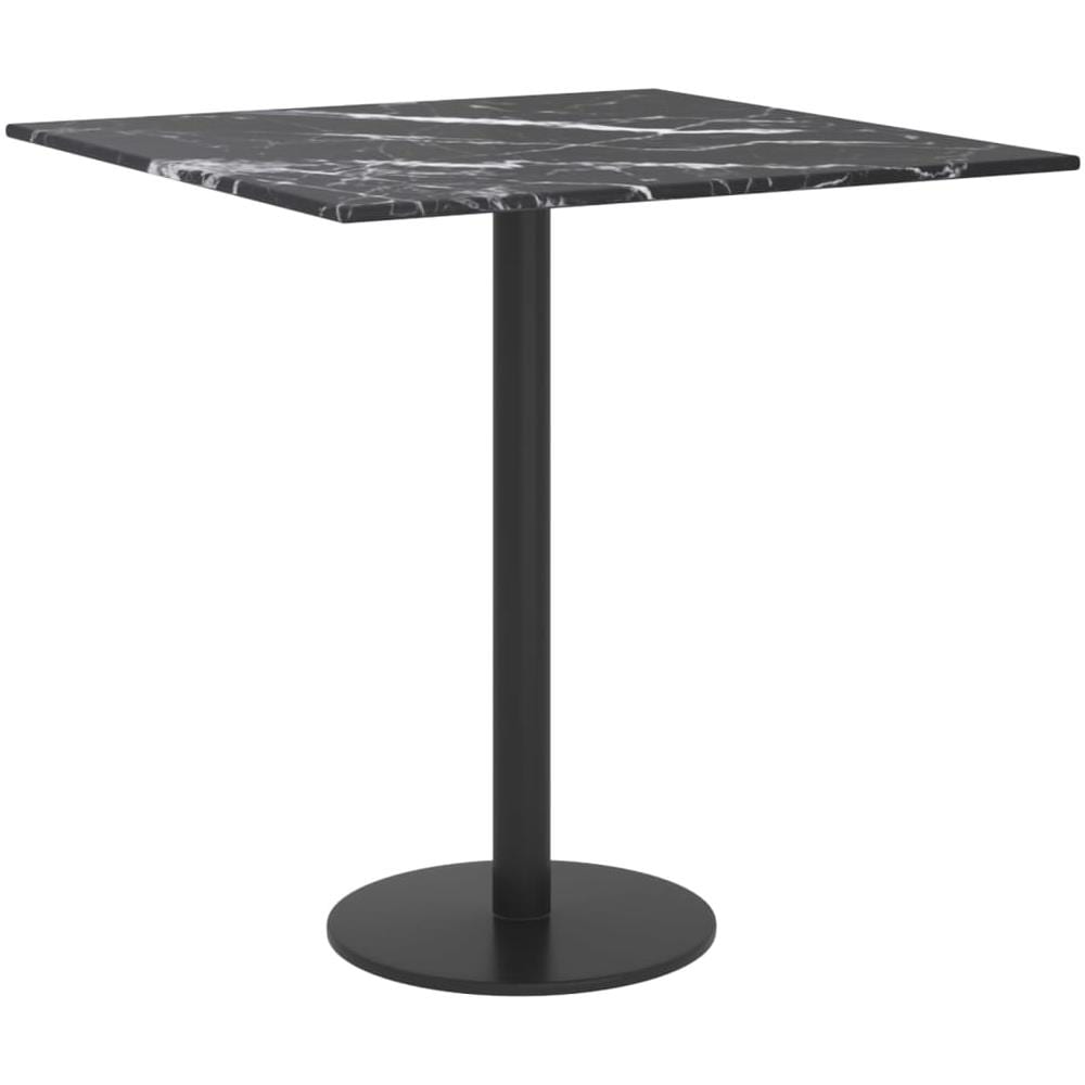 Piano Tavolo Nero 40x40 Cm 6mm In Vetro Temperato Aspetto Marmo - Foto 2