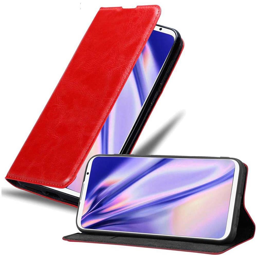 Cadorabo Custodia Compatibile Con Meizu 16th In Rosso Mela - Coperchio Protettiva Con Chiusura Magnetica, Funzione Stand E Tasca Per Le Carte - Foto 1