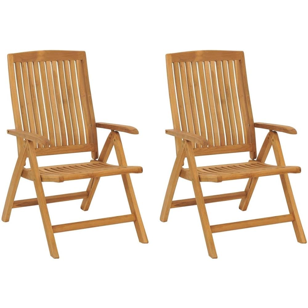 Sedie Da Giardino Reclinabili 2 Pz In Legno Massello Di Teak - Foto 1