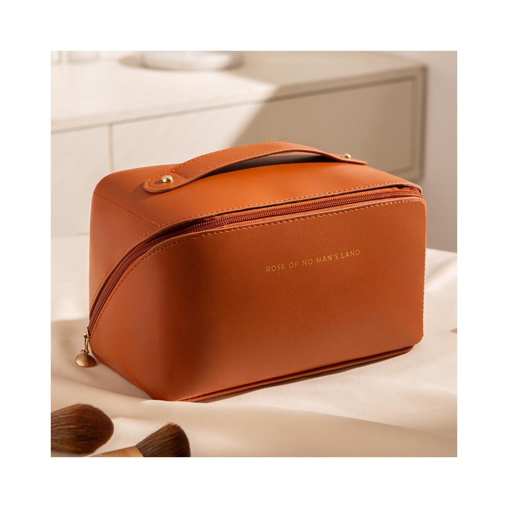 Borsa Per Il Trucco Grande/spaziosa Necessaria - Borsa Per Il Trucco - Borsa Per Il Trucco Brown - Foto 2