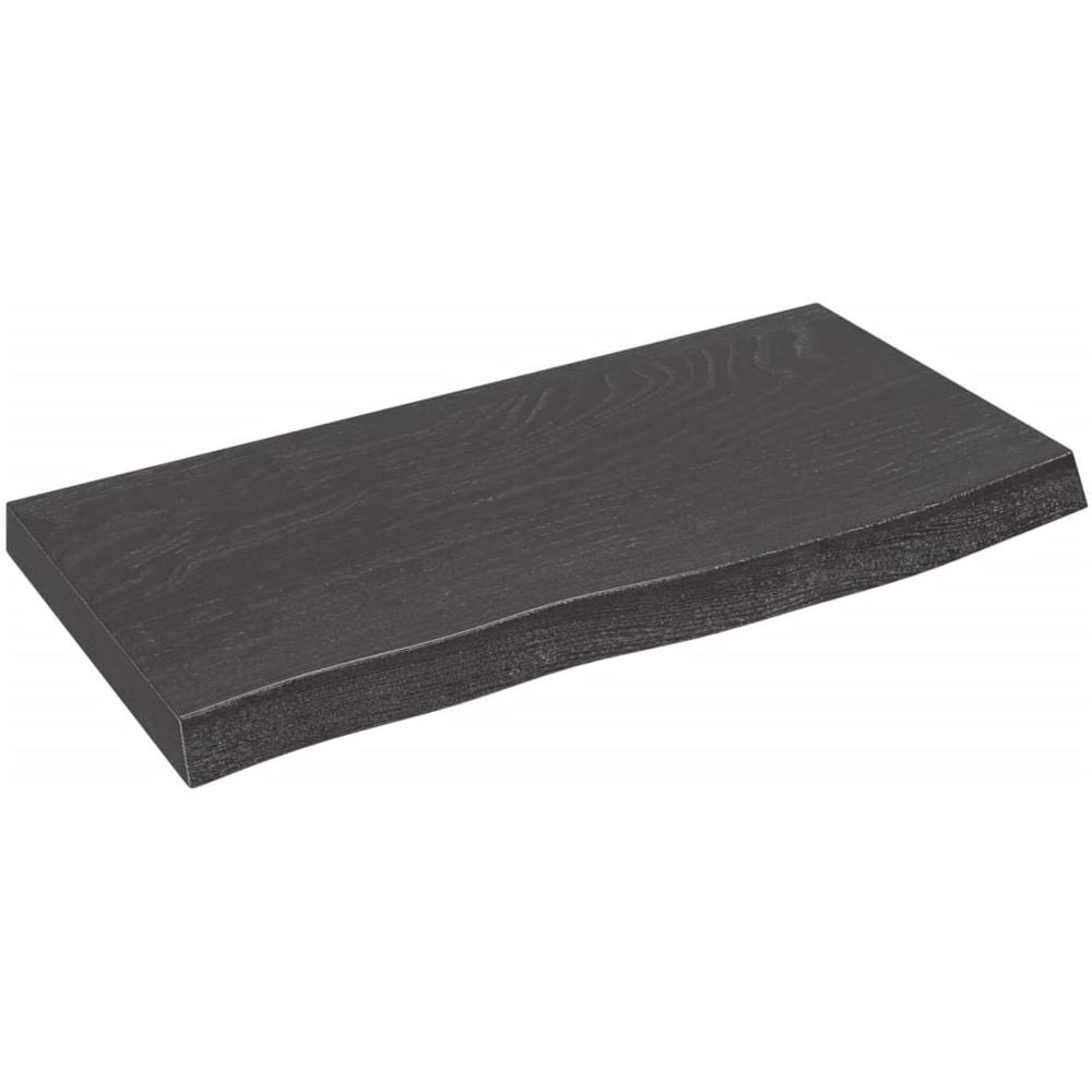 Ripiano Marrone Scuro 60x30x (2-4) cm Massello Rovere Trattato - Foto 1