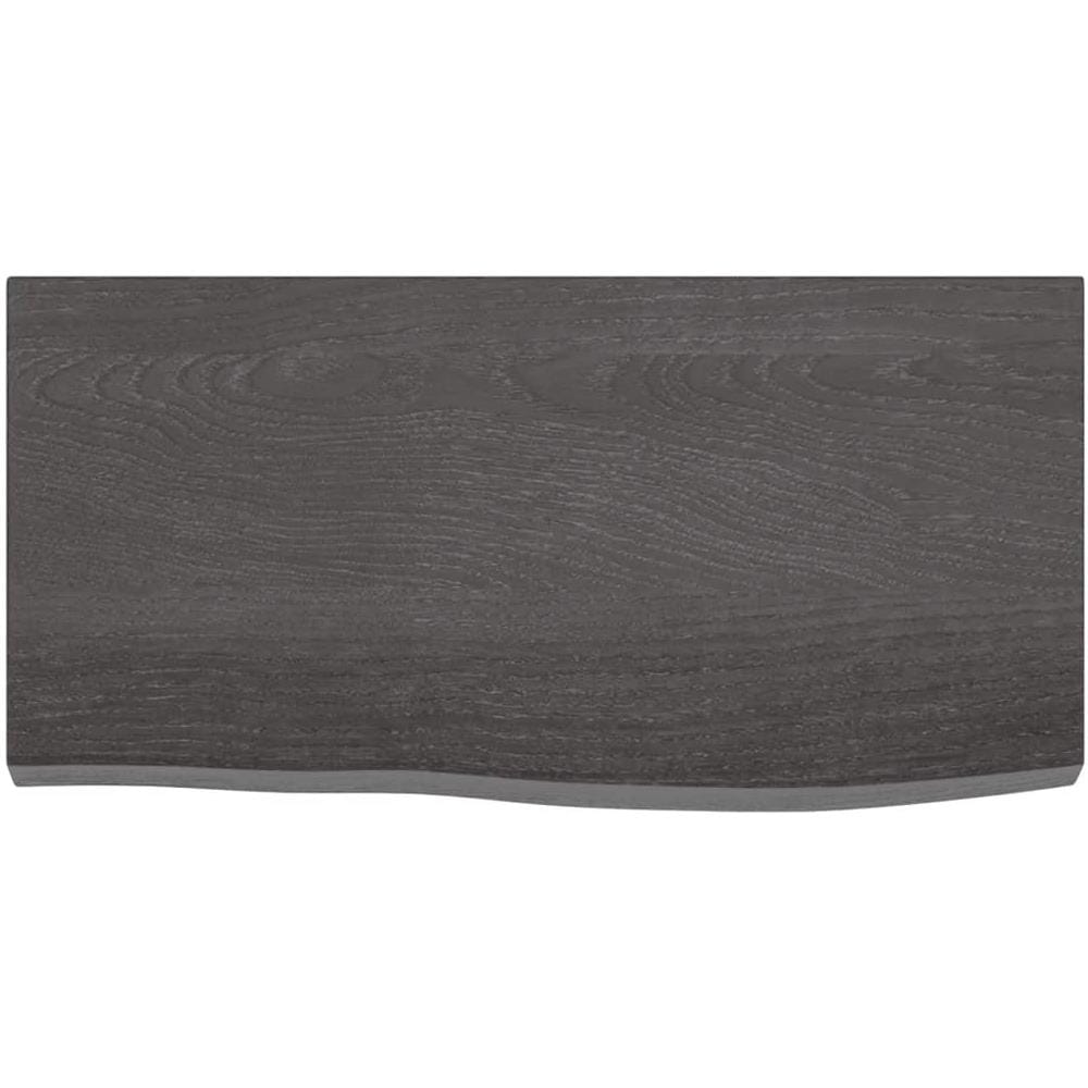 Ripiano Marrone Scuro 60x30x (2-4) cm Massello Rovere Trattato - Foto 2
