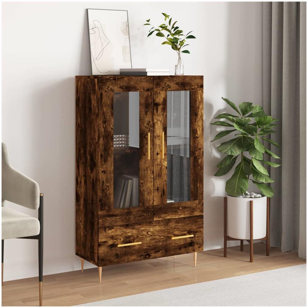Credenza Rovere Fumo 69,5x31x115 Cm In Legno Multistrato - Foto 1