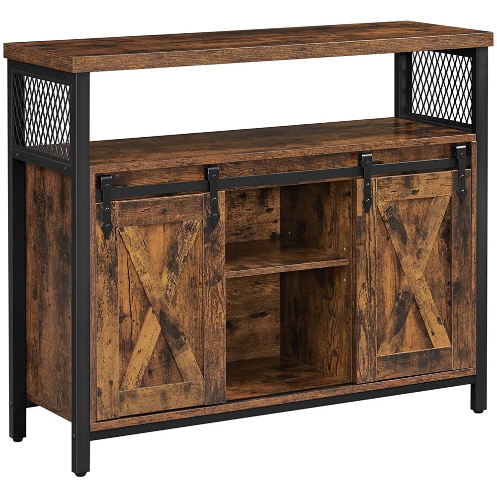 Cassettiera con ante scorrevoli in acciaio marrone rustico - Foto 1