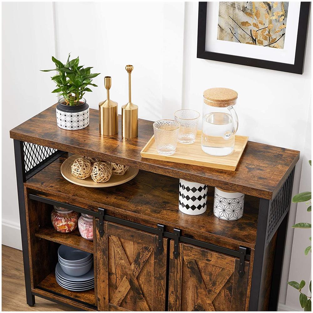 Cassettiera con ante scorrevoli in acciaio marrone rustico - Foto 8