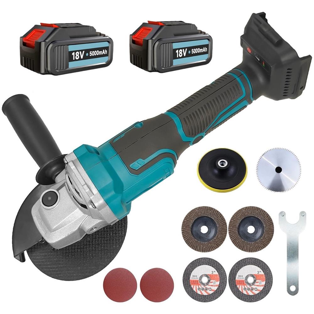 Smerigliatrice Angolare Senza Cavi, Utensile Elettrico Per Levigatura, Macchina Multifunzione Per Taglio, Lucidatura E Levigatura, Dotata Di 2 Batterie, Adatta Per La Lavorazione Di Metallo, Legno E Pietra - Foto 1