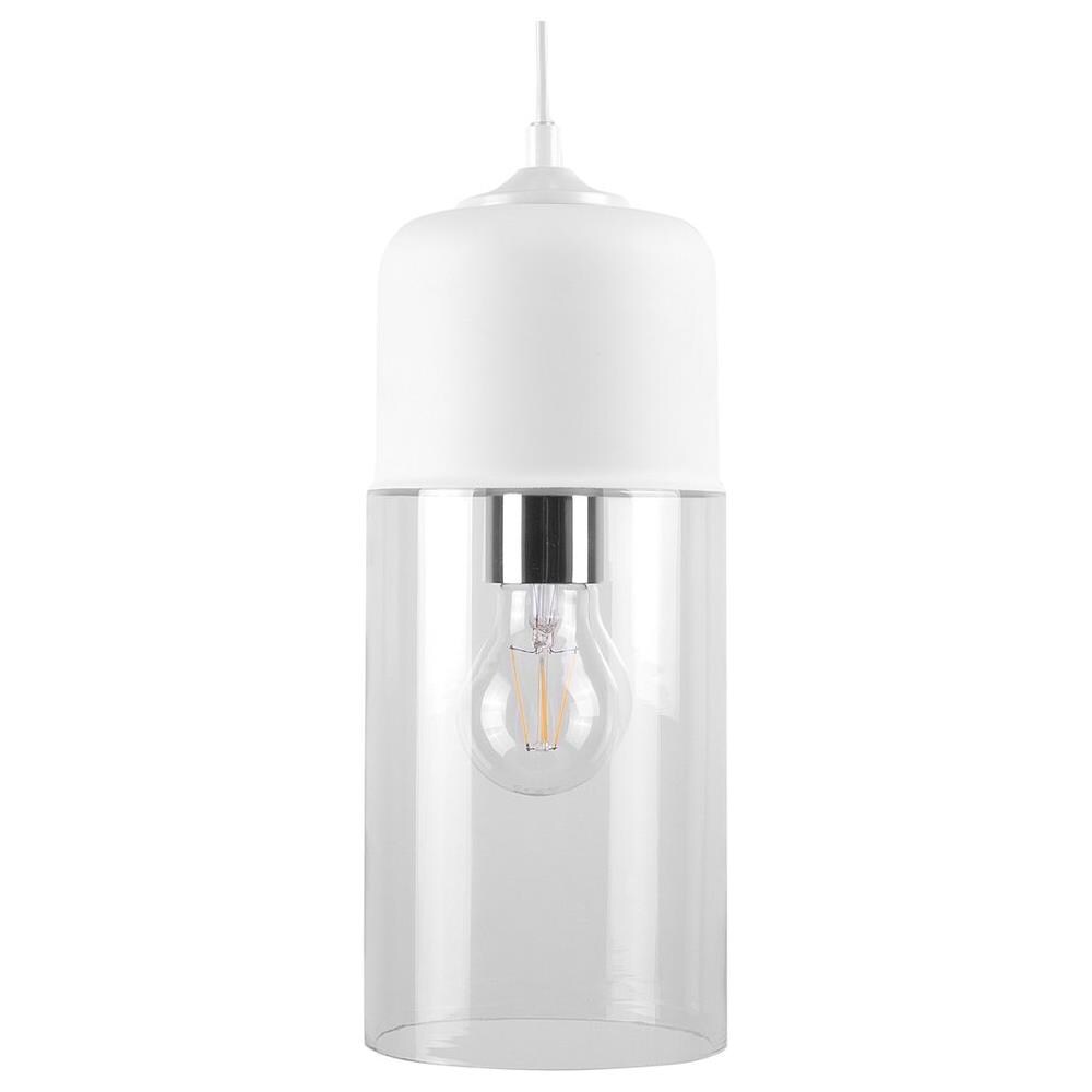 Lampada Da Soffitto Nera In Vetro E Metallo Bianco - Purus - Foto 1