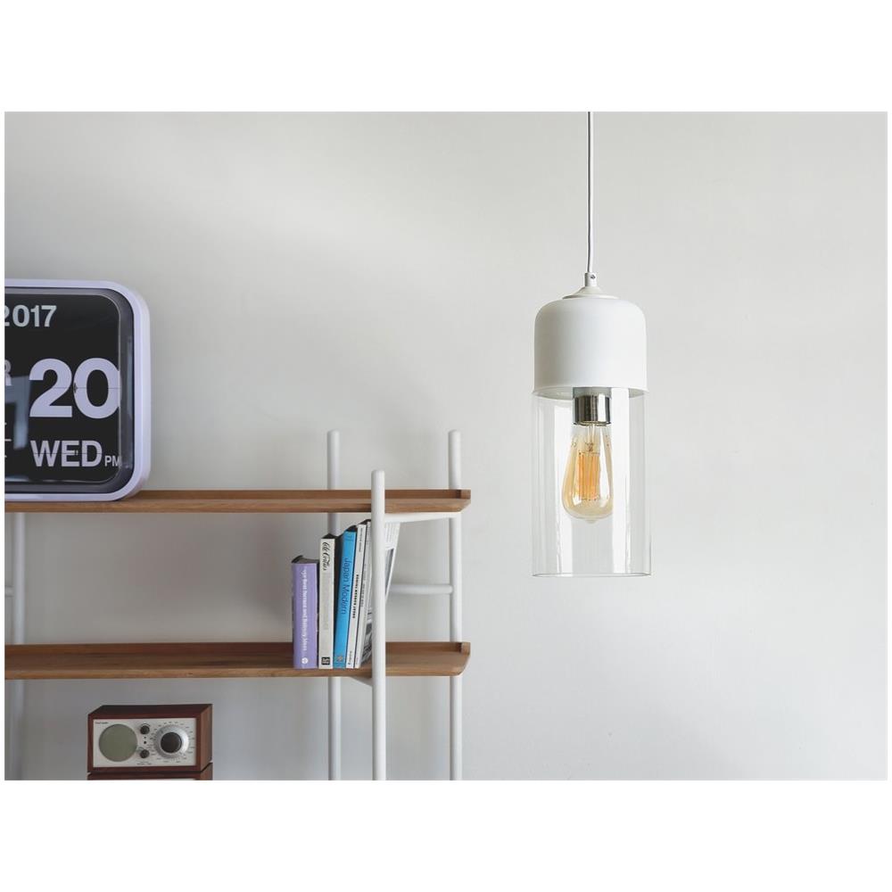 Lampada Da Soffitto Nera In Vetro E Metallo Bianco - Purus - Foto 2