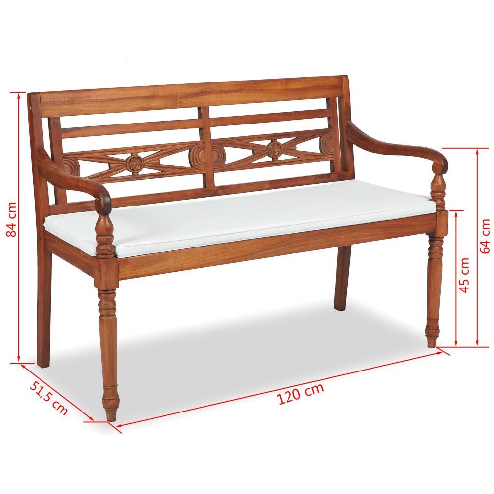 Panchina Batavia con Cuscini 120 cm in Teak - Foto 5