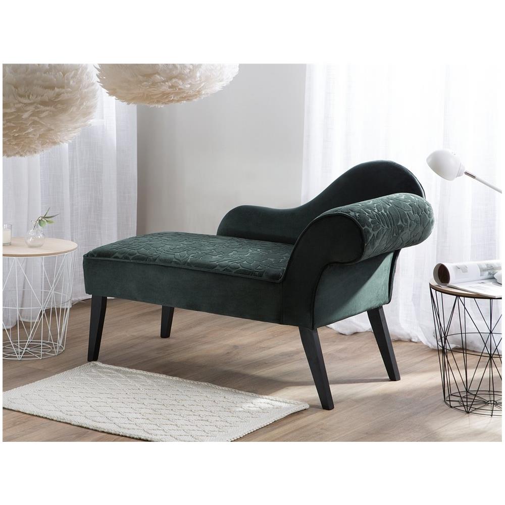Chaise Longue Velluto Verde Fantasia Lato Destro Biarritz - Foto 2