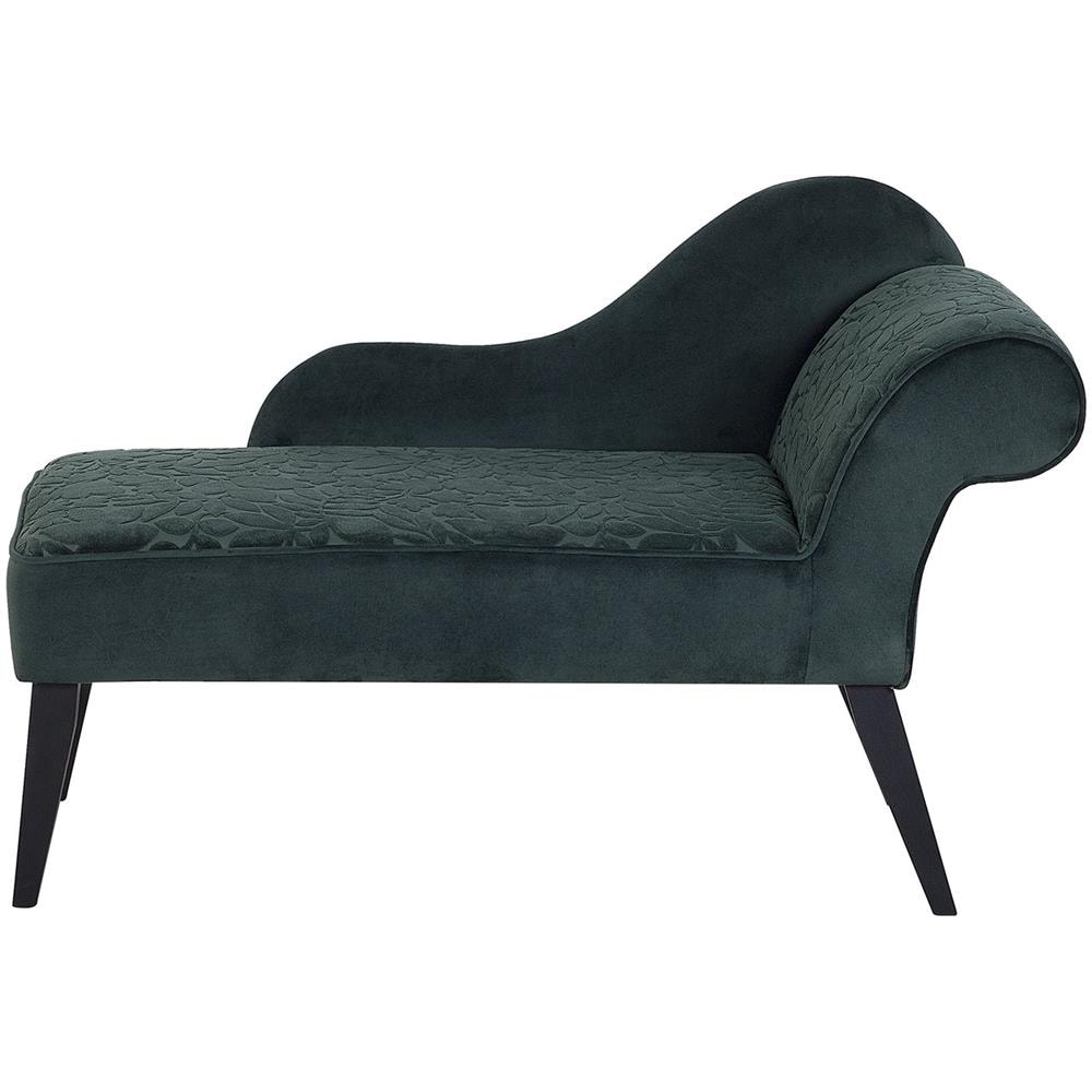 Chaise Longue Velluto Verde Fantasia Lato Destro Biarritz - Foto 1