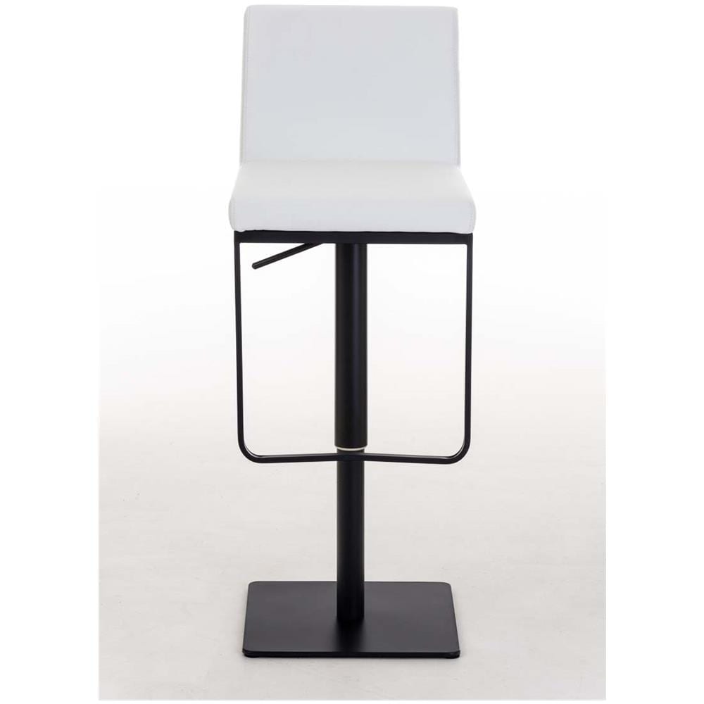 Sgabello Bar Panama in Similpelle E Metallo I Sgabello Alto Girevole E Regolabile 58-82 CM I Sedia Cucina Moderna Bianco Metallo Nero Opaco - Foto 2