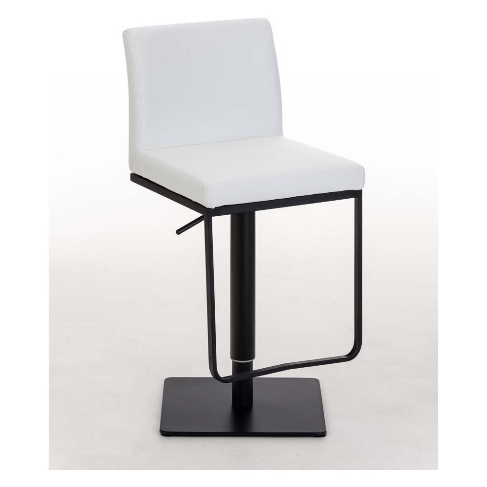 Sgabello Bar Panama in Similpelle E Metallo I Sgabello Alto Girevole E Regolabile 58-82 CM I Sedia Cucina Moderna Bianco Metallo Nero Opaco - Foto 5