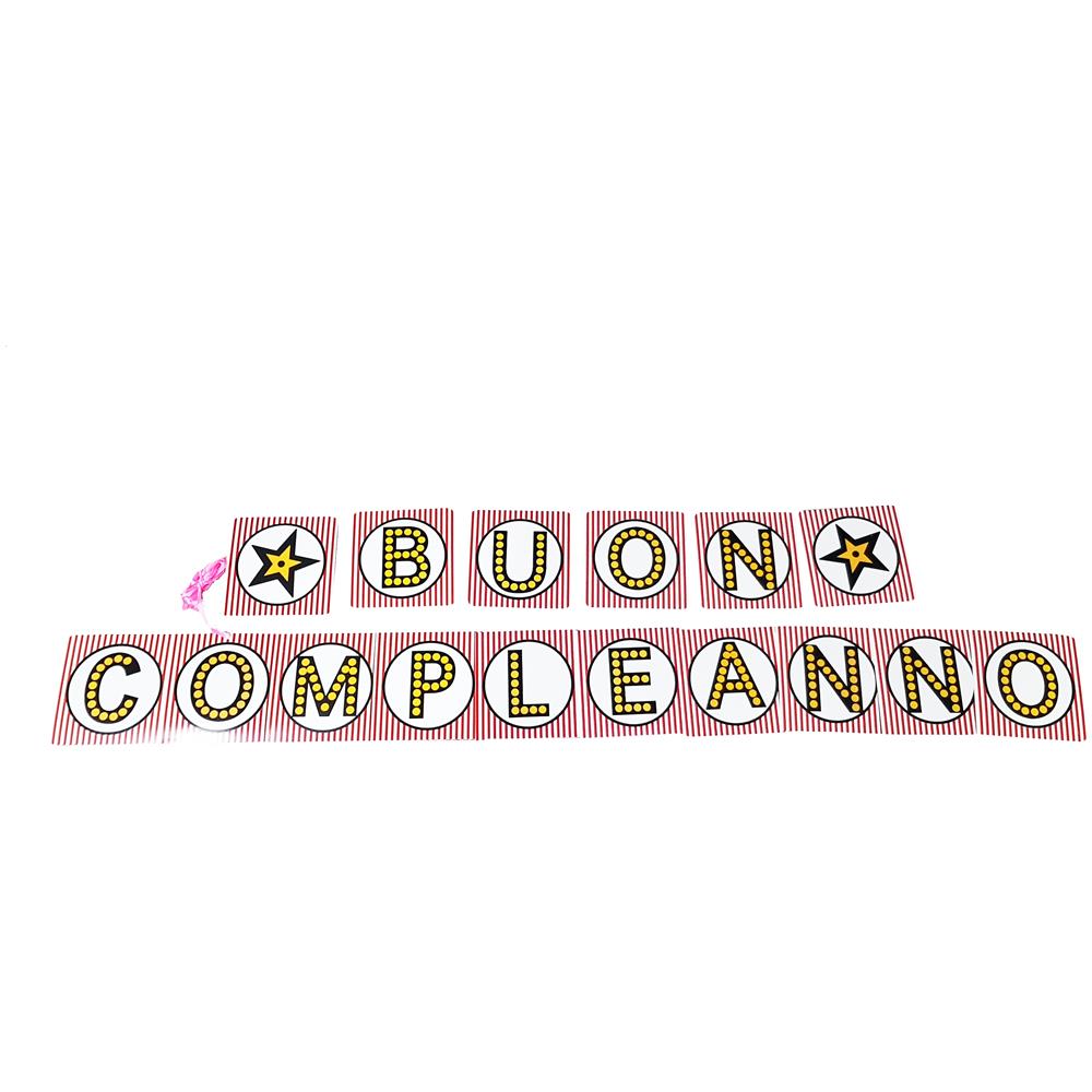 Takestop Festone Scritta Buon Compleanno Bandierine Stelle E Strisce Colore Rosso E Giallo 3 Mt Carta Compleanni Compleanno Festa Party Eprice