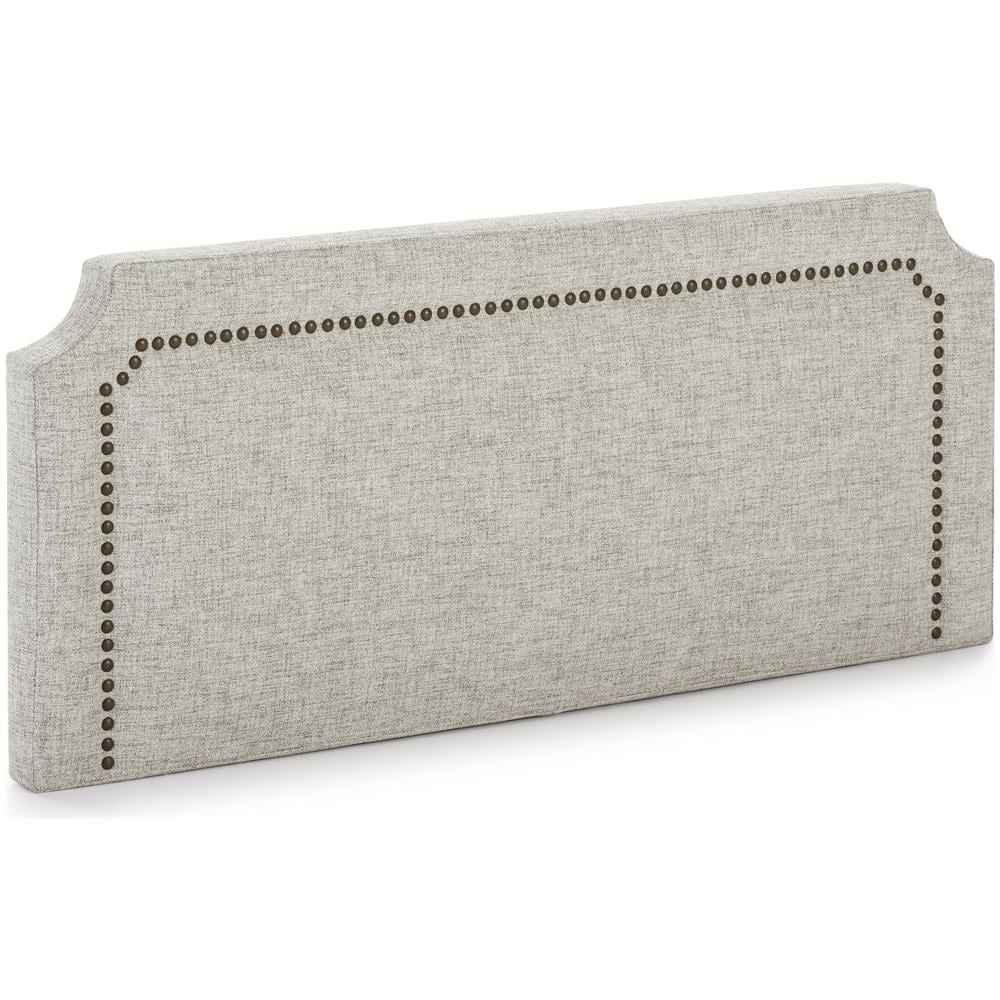 Testata Imbottita Leonor 160x60cm Grigio, Borchie Marrone, Spessore Totale Di 8 Cm - Foto 2