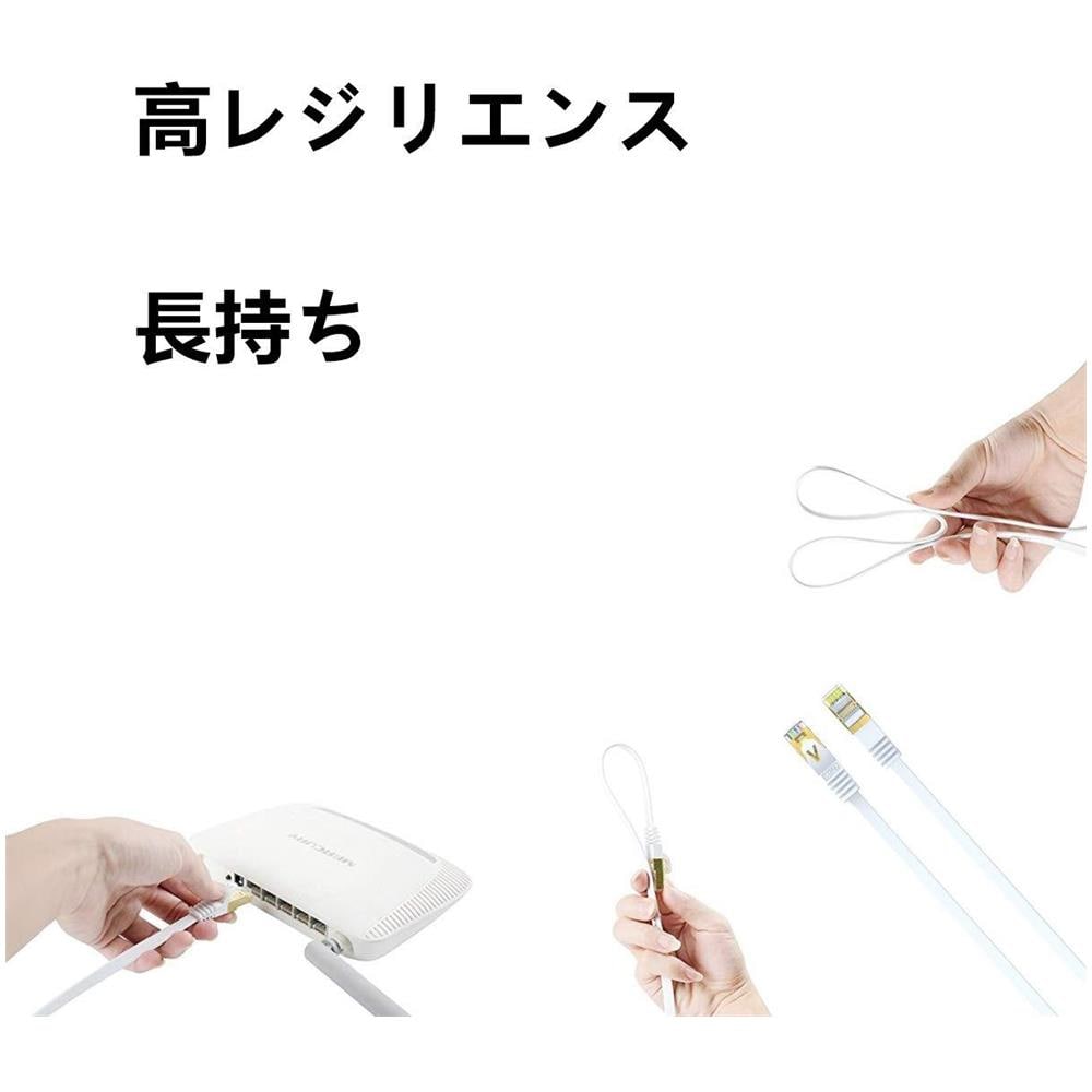 Cavi 5m 16.4ft Piatto Cat7 Ethernet Cavo Ethernet Ad Alta Velocit 8gbps Rete Rj45 Con Fili Di Rame Stp Schermato E Connettore Placcato Oro Per Il Modem Router Switch (bianco) - Foto 2