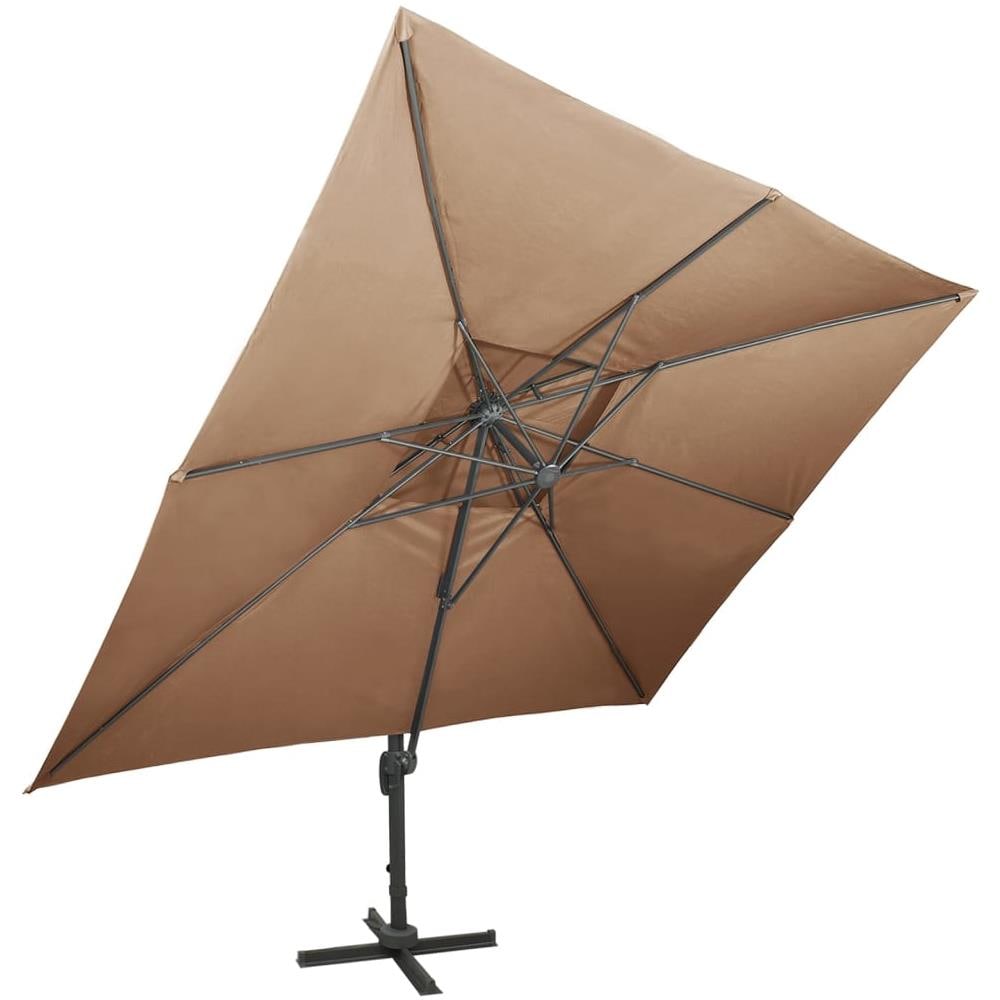Ombrellone a Sbalzo con Doppia Copertura 400x300cm Grigio Talpa - Foto 2