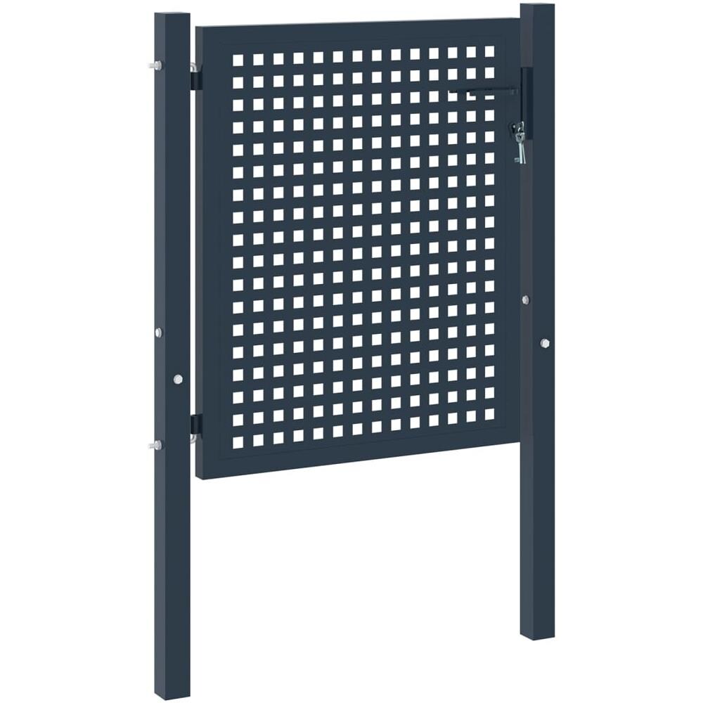 Cancello Per Recinzione Antracite 102x125 Cm In Acciaio - Foto 2