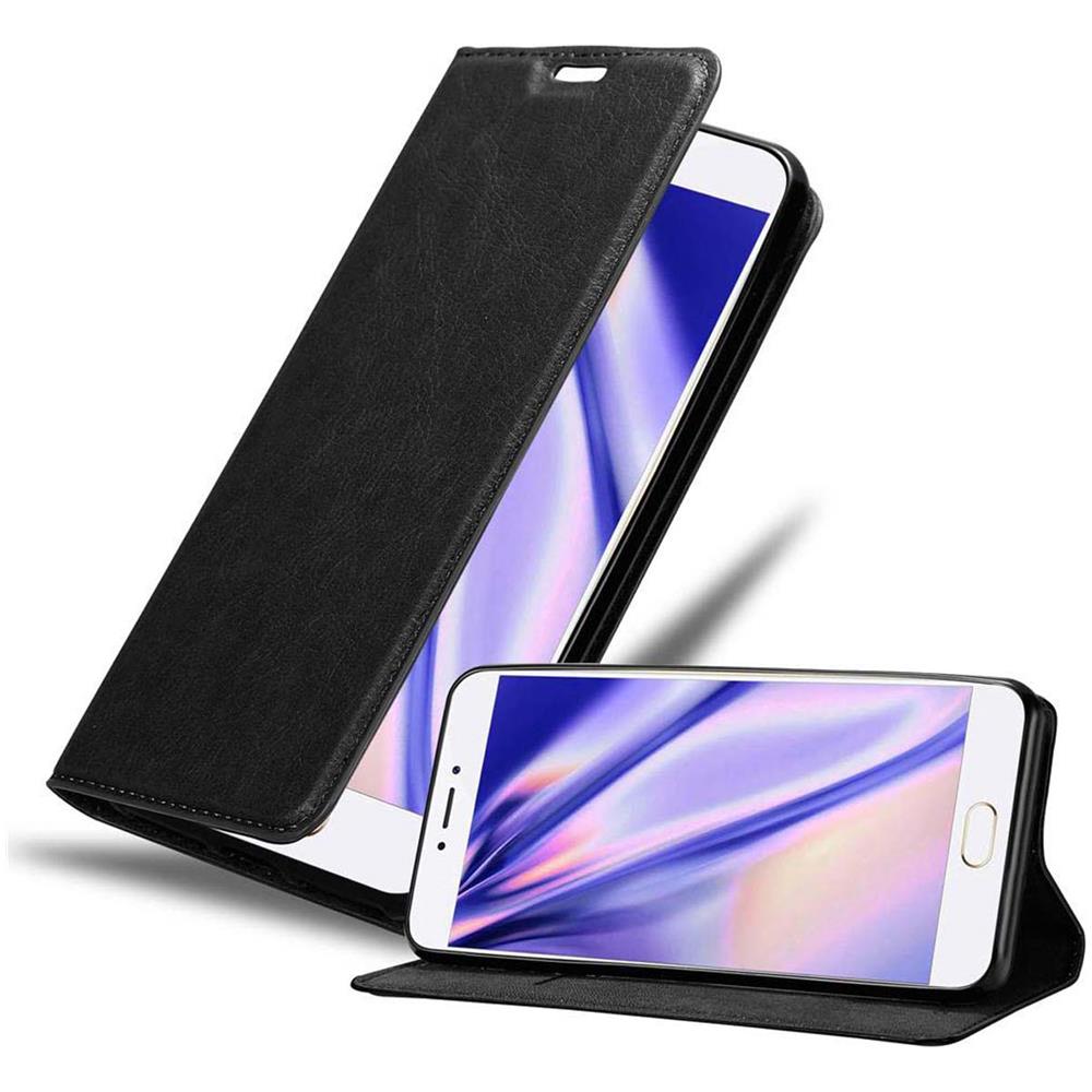 Cadorabo Custodia Compatibile Con Meizu Mx6 In Nero Di Notte - Coperchio Protettiva Con Chiusura Magnetica, Funzione Stand E Tasca Per Le Carte - Foto 1