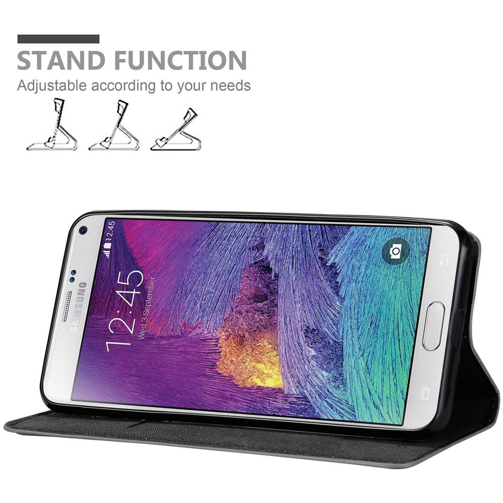 Custodia Compatibile Con Samsung Galaxy Note 4 In Grigio Titanio - Coperchio Protettiva Con Chiusura Magnetica, Funzione Stand E Tasca Per Le Carte - Foto 2