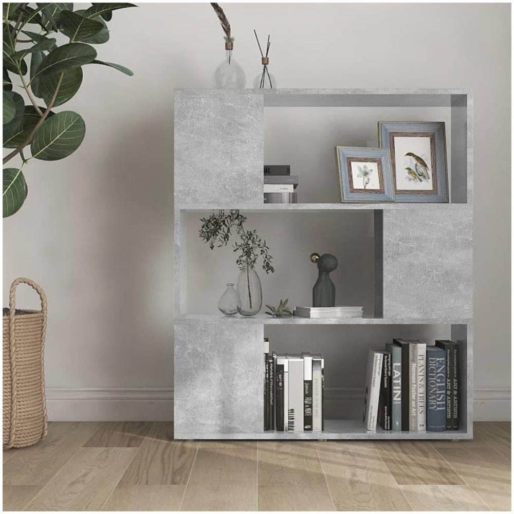 Libreria / divisorio Grigio Cemento 80x24x94 Cm In Truciolato - Foto 3
