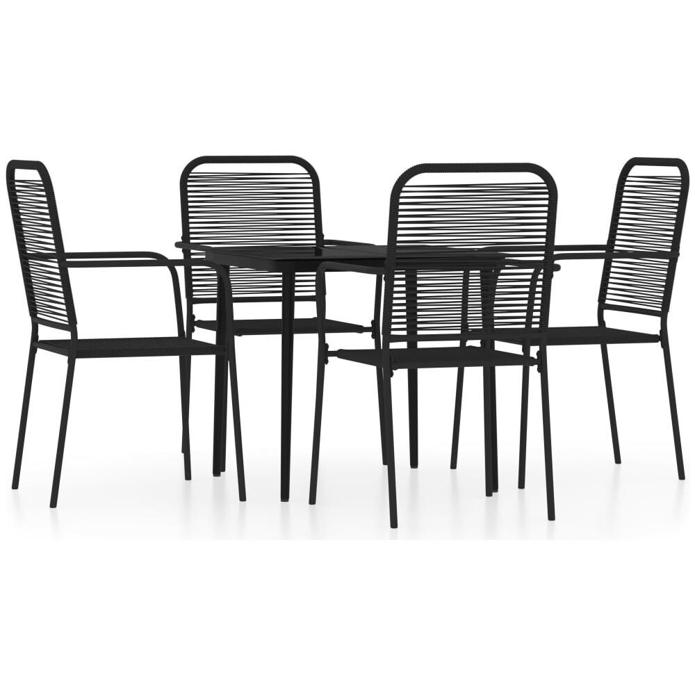 Set Mobili Da Pranzo Per Giardino 5 Pz Nero - Foto 2
