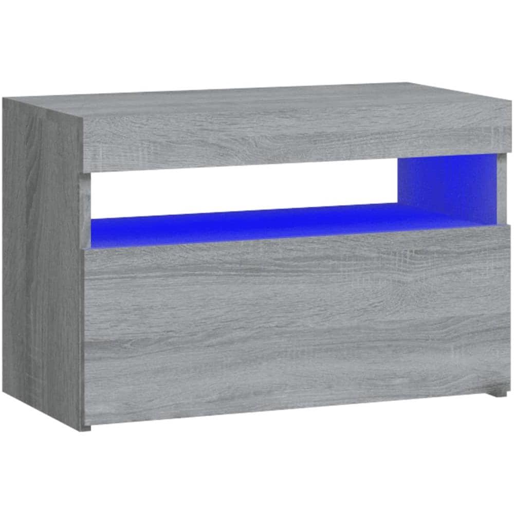 Comodino con Luci LED Grigio Sonoma 60x35x40 cm - Foto 1