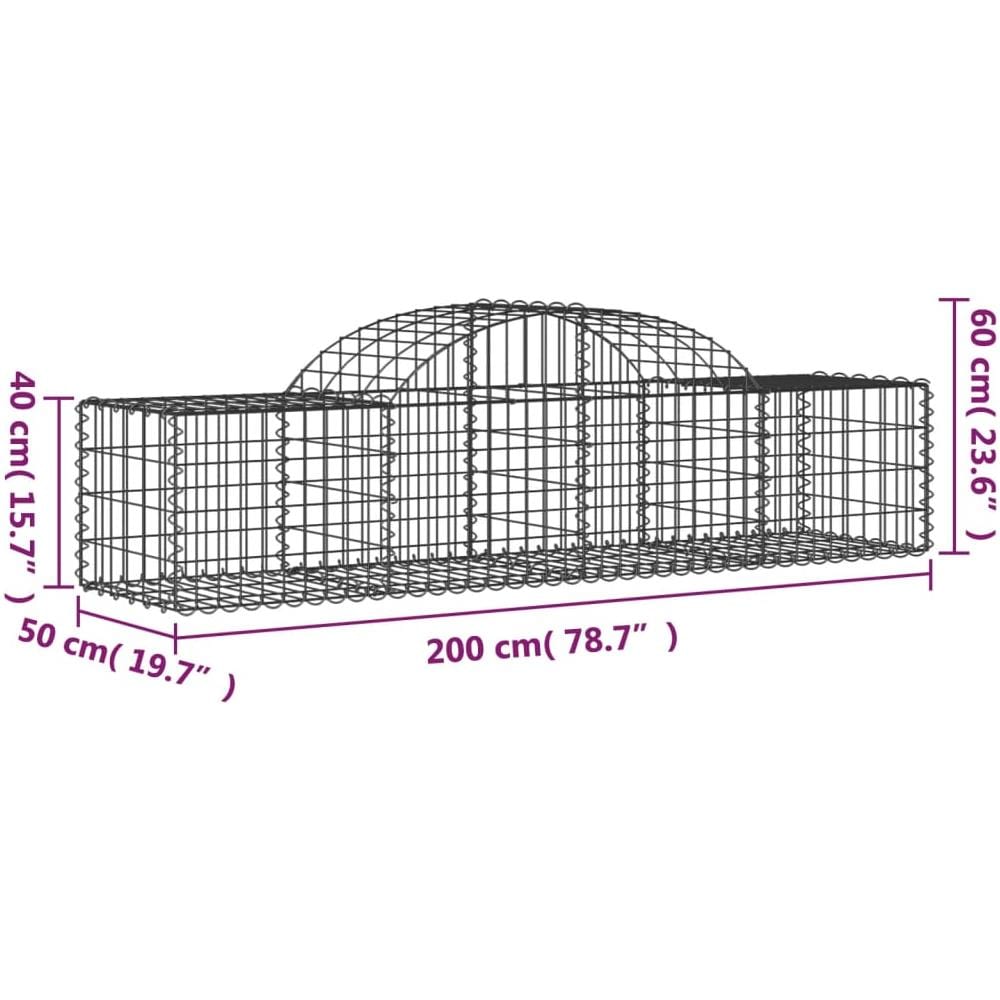 Cesti Gabbioni Ad Arco 20 Pz 200x50x40/60 Cm Ferro Zincato - Foto 5