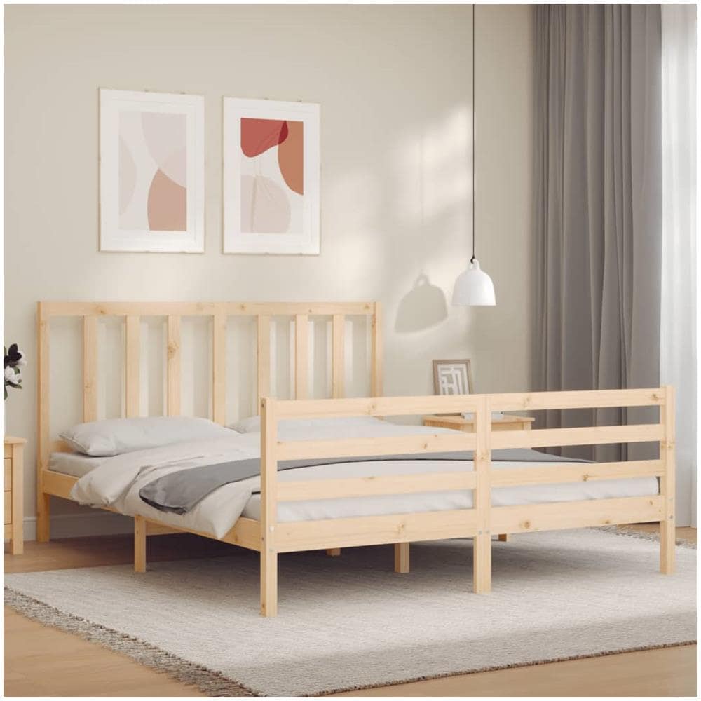 Giroletto Con Testiera 160x200 Cm In Legno Massello - Foto 1