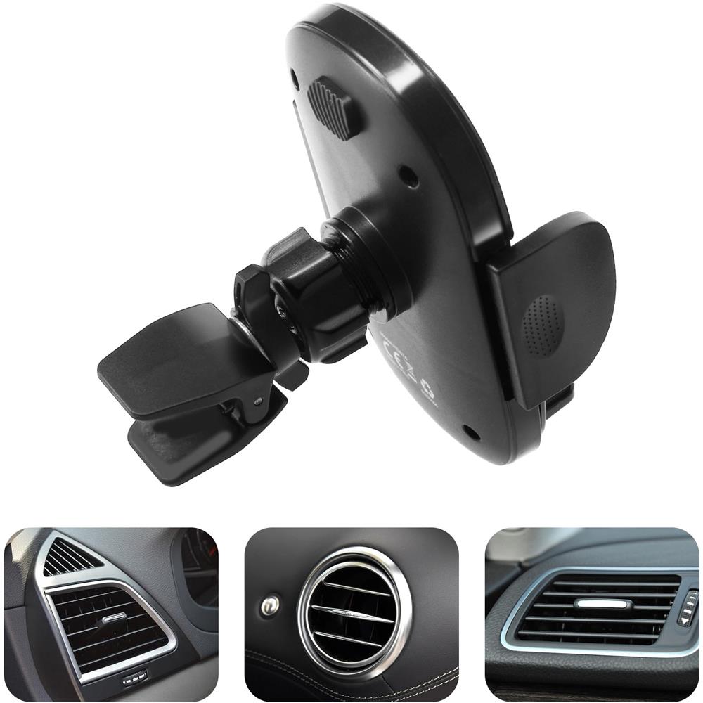 Supporto Auto Smartphone Fissaggio Griglia Ventilazione Rotante 360°, Nero - Foto 5