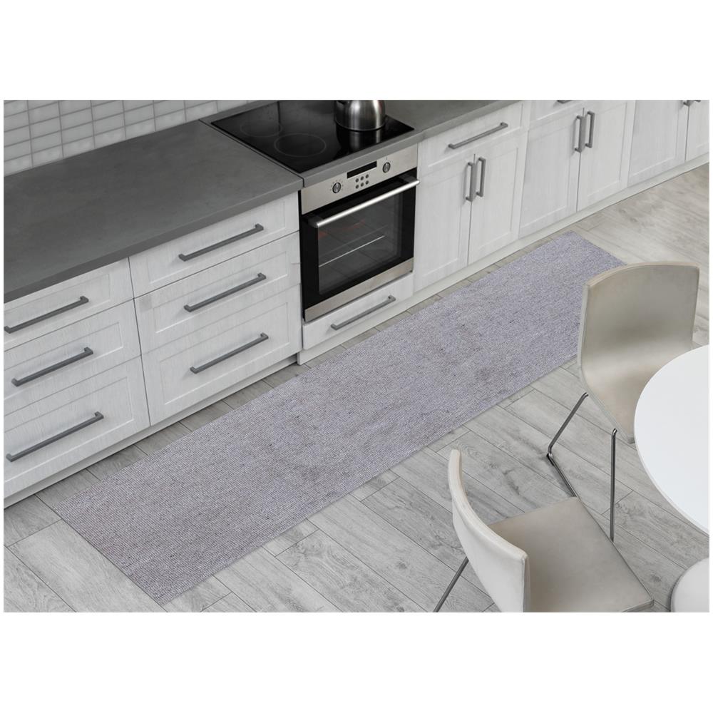 Tappeto Passatoia Con Retro Antiscivolo Disegno Tinta Unita Joychrist Argento 50x320 Argento - Foto 1