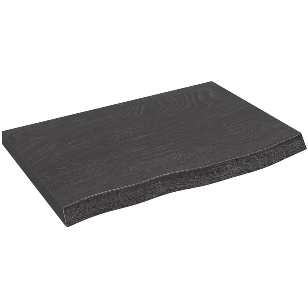 Ripiano Marrone Scuro 60x40x (2-4) cm Massello Rovere Trattato - Foto 1