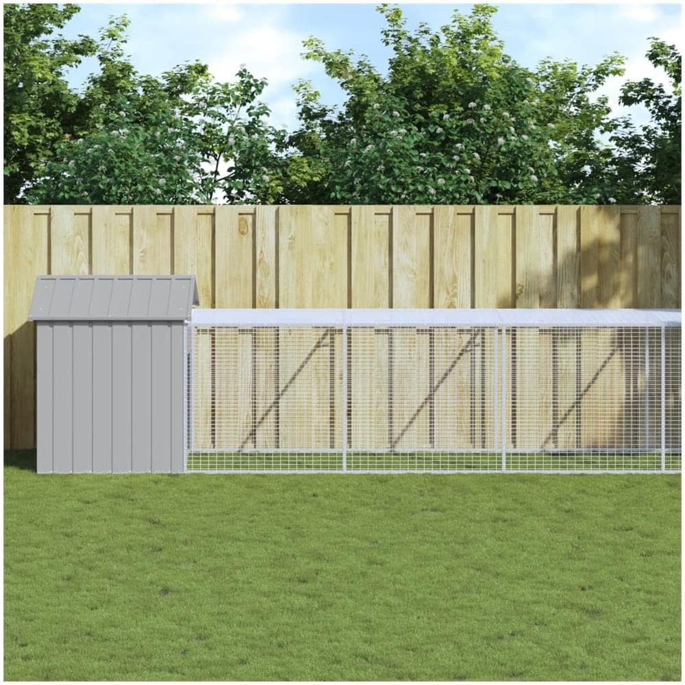 Pollaio Area Corsa Grigio Chiaro 117x1221x123cm Acciaio Zincato - Foto 1