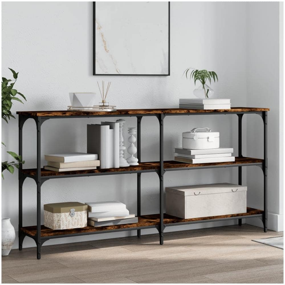 Tavolo Consolle Rovere Fumo 150x29x75 Cm In Legno Multistrato - Foto 1