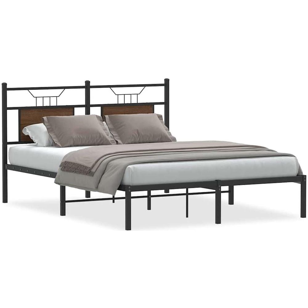 Giroletto senza Materasso Rovere Marrone 137x190 cm Truciolato - Foto 1