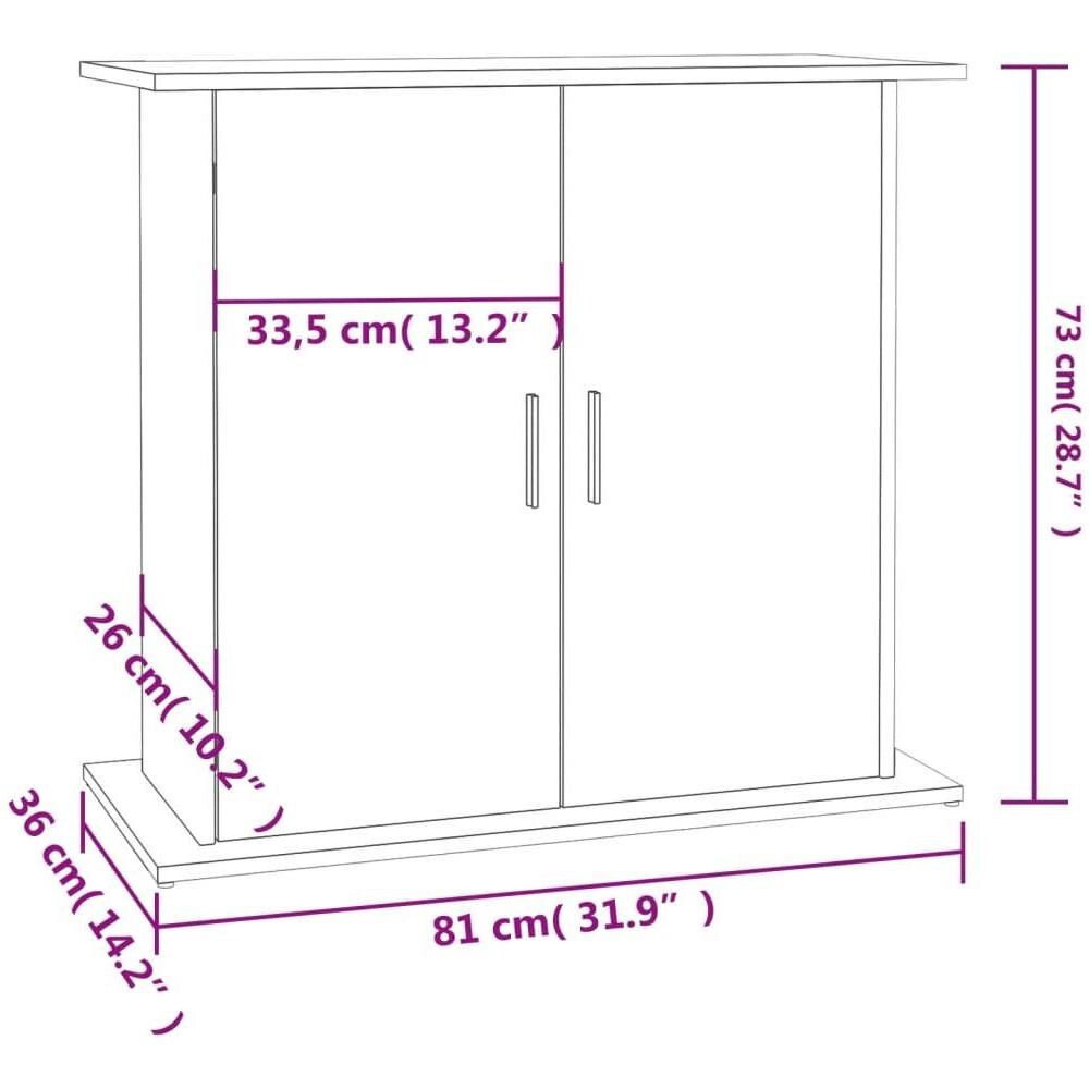 Supporto Acquario 81x36x73cm in Legno Multistrato Rovere Sonoma - Foto 10