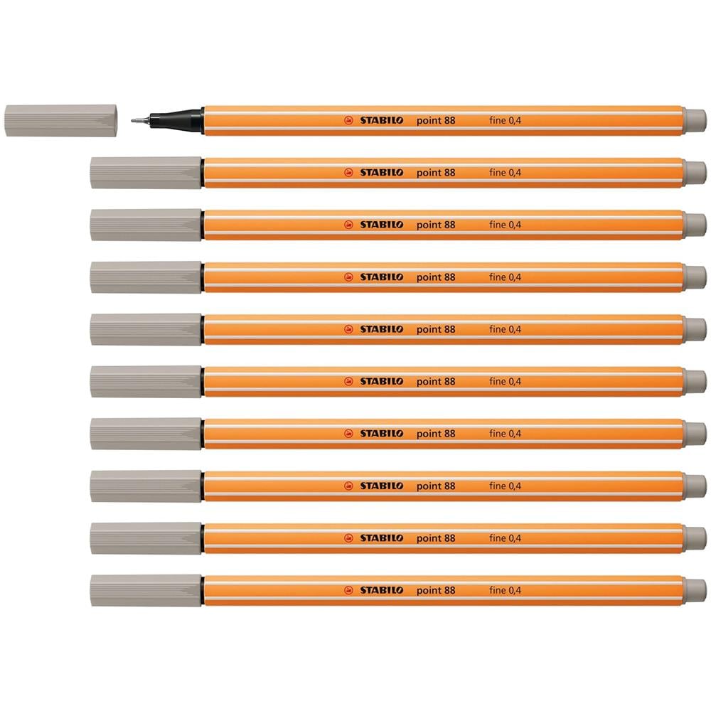 point 88 - Fineliner - Confezione da 10 - Grigio caldo - Foto 1
