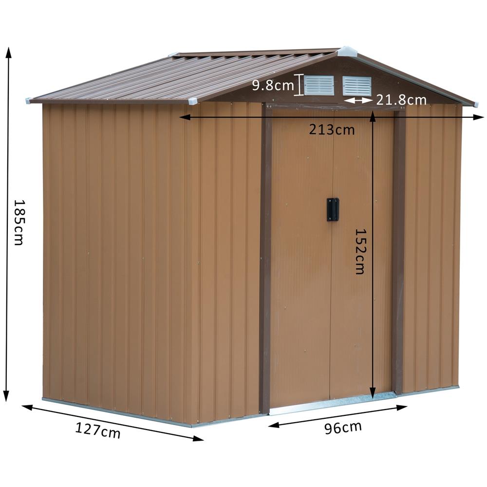 Cabina Casetta Da Giardino Porta Utensili In Lamiera Di Acciaio, 213x127x185cm - Foto 2