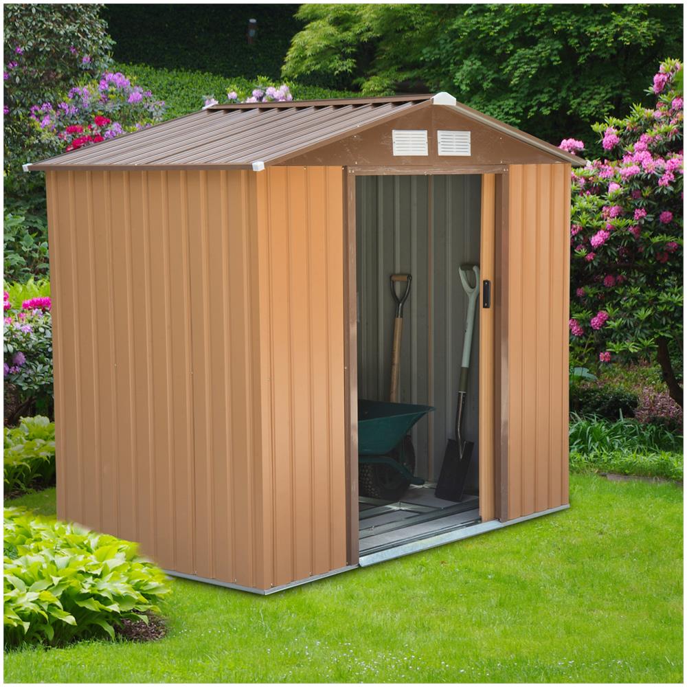 Cabina Casetta Da Giardino Porta Utensili In Lamiera Di Acciaio, 213x127x185cm - Foto 3