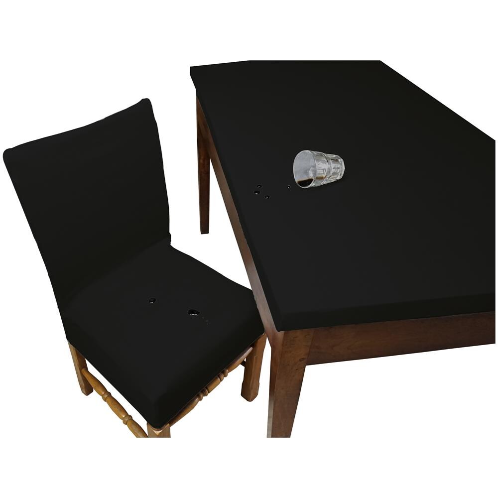 Set 4 Vestisedia Quadrato Antimacchia Made In Italy Nero - Foto 1