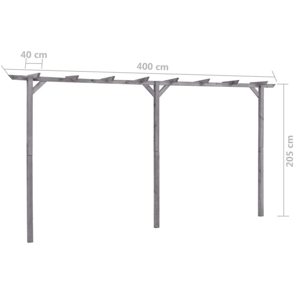 Pergolato Da Giardino Grigio 400x40x205 Cm In Pino Impregnato - Foto 5