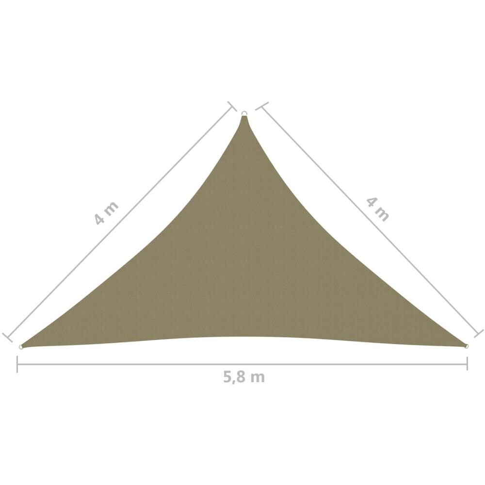 Parasole a Vela Oxford Triangolare 4x4x5,8 m Beige - Foto 6