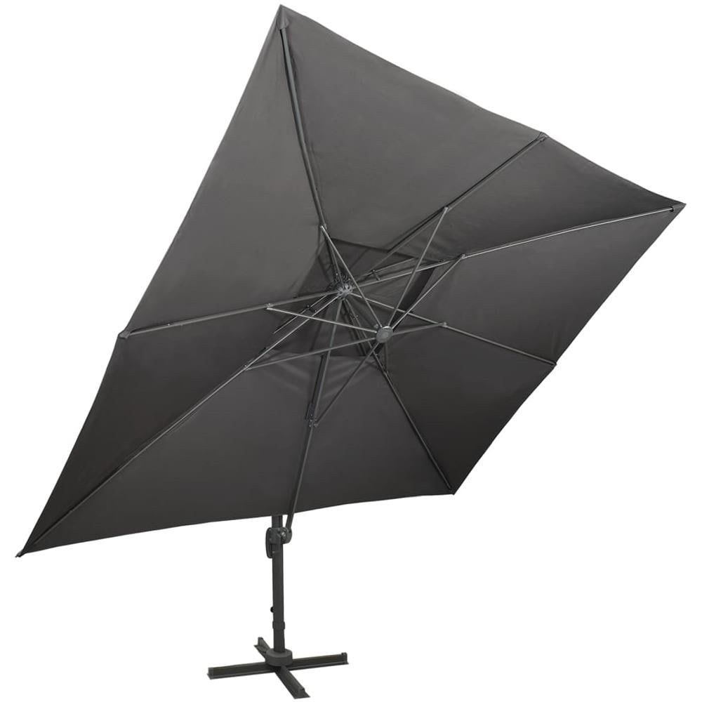 Ombrellone a Sbalzo con Doppia Copertura 400x300 cm Antracite - Foto 3