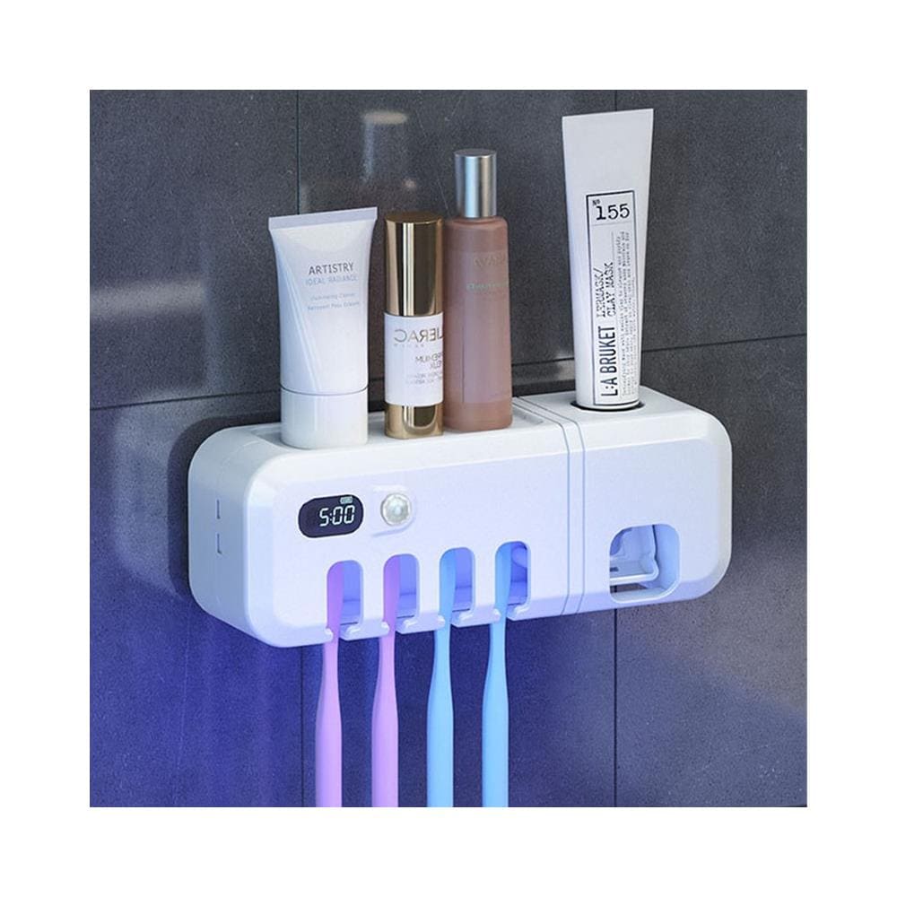 Portaspazzolino Elettrico A Parete Con Sterilizzatore UV E Dispenser Dentifricio