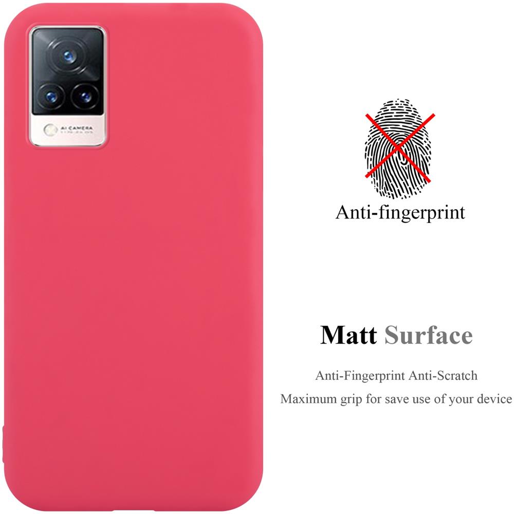 Custodia Compatibile Con Vivo V21 4g / 5g In Candy Rosso - Coperchio Protettivo In Silicone Tpu Flessibile - Foto 2
