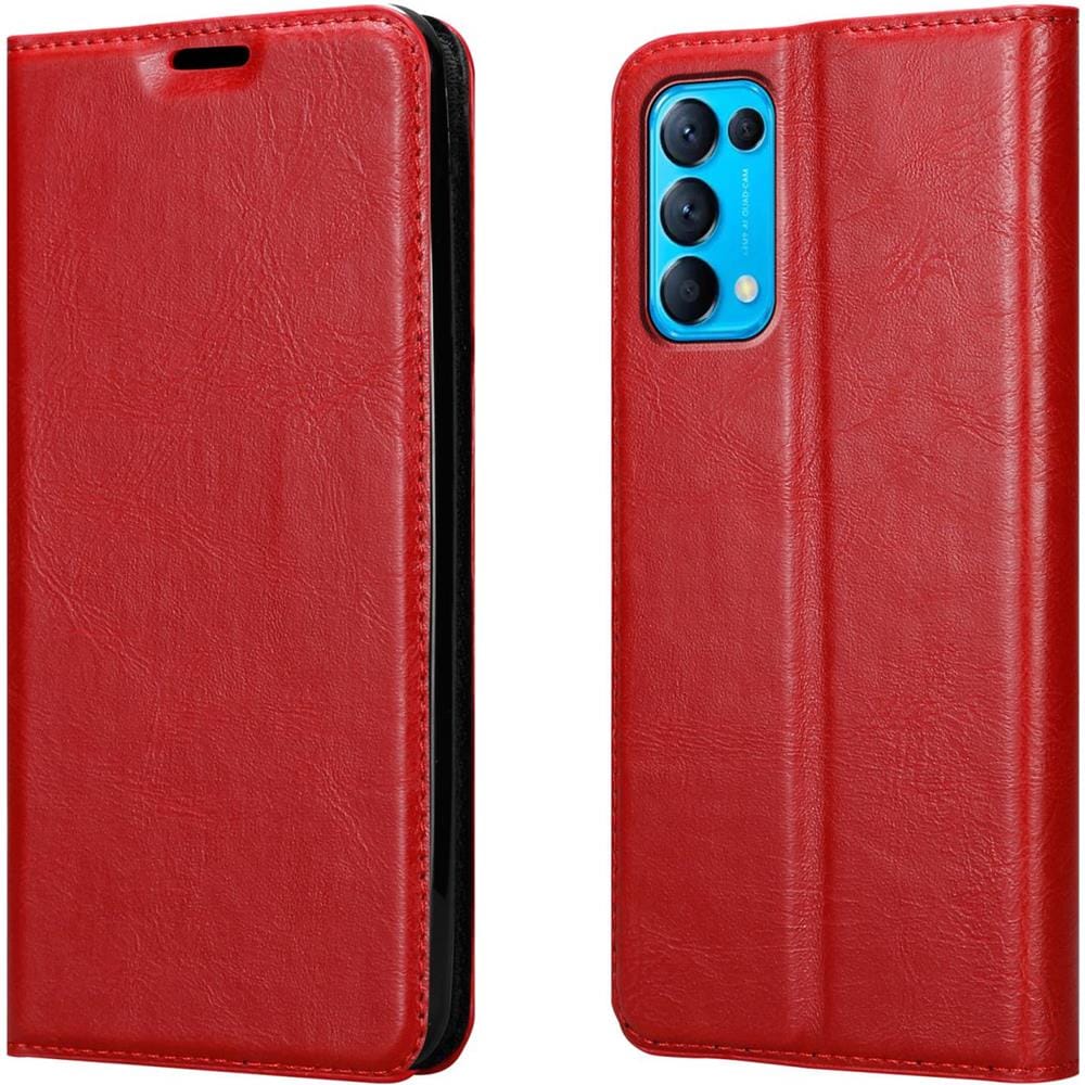Custodia Compatibile Con Oppo Find X3 Lite In Rosso Mela - Coperchio Protettiva Con Chiusura Magnetica, Funzione Stand E Tasca Per Le Carte - Foto 8