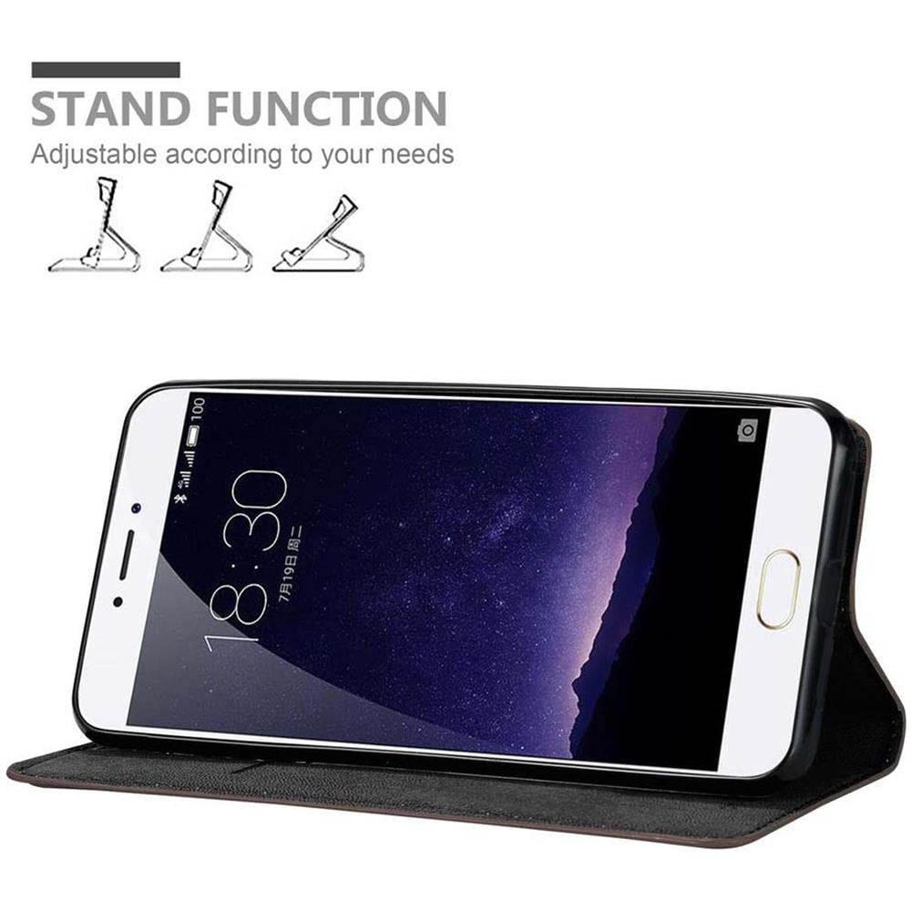Cadorabo Custodia Compatibile Con Meizu Mx6 In Bruno Caffè - Coperchio Protettiva Con Chiusura Magnetica, Funzione Stand E Tasca Per Le Carte - Foto 2